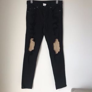 [LF] Carmar Black Tan Patch Jeans